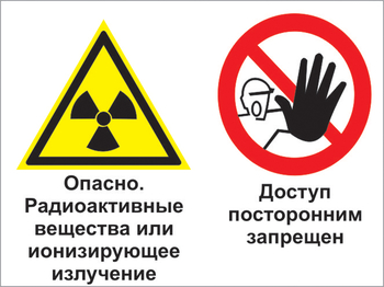 Кз 35 опасно - радиоактивные вещества или ионизирующее излучение. доступ посторонним запрещен. (пленка, 600х400 мм) - Знаки безопасности - Комбинированные знаки безопасности - Магазин охраны труда ohranatruda-shop.ru